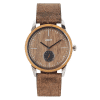 Montre minimaliste Etna avec bracelet cuir vintage marron sépia