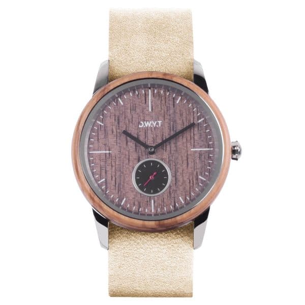 Montre en bois Volcano Etna Nato gris perle