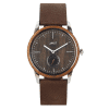 Montre en bois pour homme Talang avec bracelet en cuir grainé marron cacao