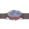 Montre minimaliste Talang pour homme avec bracelet en cuir grainé marron cacao